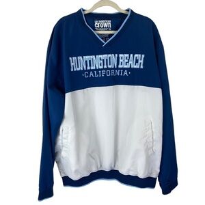 American Crown Huntington Beach CA Jersey Blue and White colorblock
